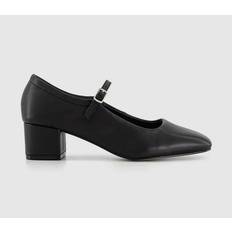 Office Womens Message Unlined Mary Jane Heels Black Leather