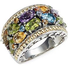 Effy Eternity Rings Effy Women's Sterling Silver, 18K Yellow Gold, Amethyst, Blue Topaz & Citrine Ring