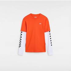 Vans T-shirts Vans Kids Long Check Twofer T-shirt 8-14 Years fiesta Boys Orange