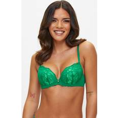 Green - Women Bras Ann Summers Sexy Lace Planet Padded Plunge Bra, 42D, Dark Green