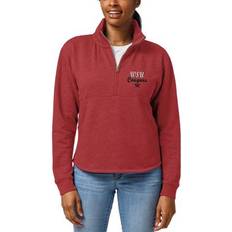 League Collegiate Wear Women's Heathered Crimson Washington State Cougars Logo Victory Springs Half-Zip Pullover Jacket