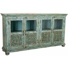 Alexandra House Living Mango Wood Blue Sideboard 90x170cm