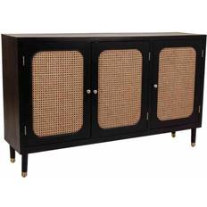 Alexandra House Living Svart Furuträ Trä MDF 38 x 91 x 152 cm Sideboard