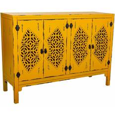 Yellow Sideboards Alexandra House Living Gul Gran Træ MDF 40 x 86 x 120 cm Skænk