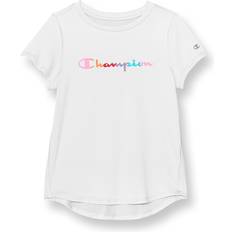 Champion Girls T-shirts Champion Little, Kids' T Girls, Cute Hi-Lo Tee Shirt, Lightweight, White