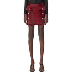 Long Skirts - Polyamide Versace Windowpane Mini Skirt Lipstick Red/Black