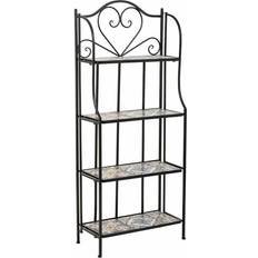 Alexandra House Living Black Iron Tile Shelves 27 x 133 x 57 cm Book Shelf