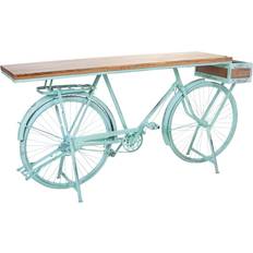 Turquesa Mesas Alexandra House Living Recibidor Bicicleta De Madera Y Metal 198 x 94 x 198 cm Mesa Consola