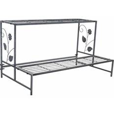 Pots, Plants & Cultivation Alexandra House Living Grey Iron Flower Pot Stand 44 x 44 x 80 cm