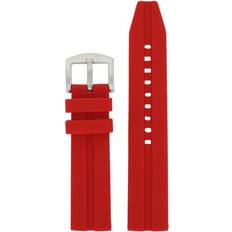 Silicon Watch Straps 22mm band red silicone heavy rubber waterproof buckle