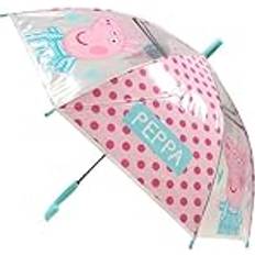 Umbrellas Disney PEPPA PIG, Regenschirm, Unisex, Kinder, Erwachsene, Regen- und Windschutz, faltbar, langlebig, wasserdicht, Modell PP 5250915-PINK-435, Rosa, Taille unique jeune, Klassisch