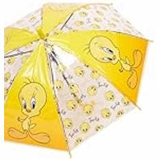 Disney Warner Bros, Regenschirm, Unisex, Kinder, Erwachsene, Regen- und Windschutz, faltbar, langlebig, wasserdicht, Modell WB 5250700-701-702-YELLOW-435, gelb, Taille unique jeune, Klassisch