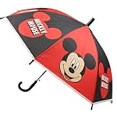 Umbrellas Disney Regenschirme, Unisex, Kinder, Erwachsene, Regen- und Windschutz, faltbar, langlebig, wasserdicht, Modell MFB 52509417-A047-8269-RED-435, rot, Taille unique jeune, Klassisch