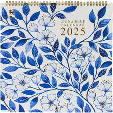China Blue 2025 Spiral Wall Calendar