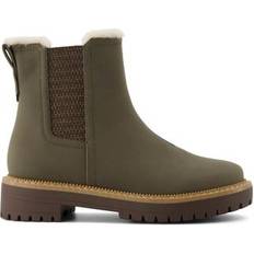 Green Boots Children's Shoes Toms Bennet Kids Boots - Dark Green Nubuck PU Faux Fur