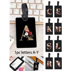 Gold Travel Accessories Shein Gold Floral And Initial Patterns Luggage Tag Personalized Cruise Luggage Tags