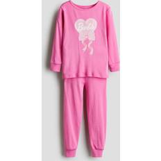 Nightwear H&M Snug Fit Cotton Jersey Pajamas Pink 5Y