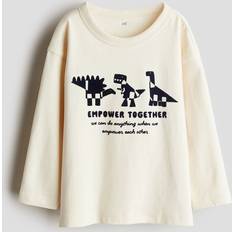 T-shirts H&M Long-Sleeved T-shirt Beige 8/10 8-10Y