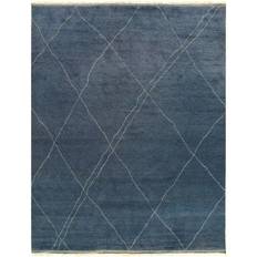 20 x 20 rug Canvello Hand Knotted Moroccan Blue 20x20"