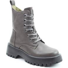Faux Leather Ankle Boots Heavenly Feet womens krissy grey