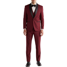 Long Sleeves Suits Braveman Premium Slim Fit 3-Piece Tuxedo - Burgundy