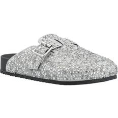 Dame - Slip-on Højhælede sko Bianco Sand Mule Simili Stones