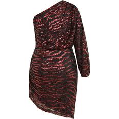 Sequins - Short Dresses City Chic Sequin Stripe Dress Plus Size - Ruby