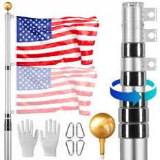 Cheap Flagpoles VEVOR 30FT Telescoping Flag Pole Kit - 3 Display Modes