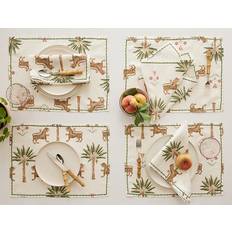 Linen Place Mats Matouk Tiger Palm Set of 4 - Tigereye 14 x 19 Place Mat