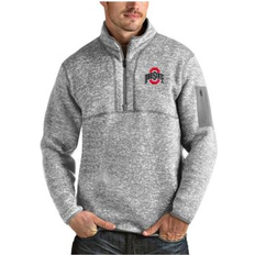 Antigua Men's Heather Gray Ohio State Buckeyes Fortune Half-Zip Pullover Jacket Heather Gray 3XL