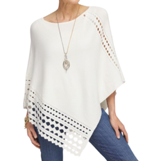 Chico's Asymmetrical Cutwork Poncho - Ecru