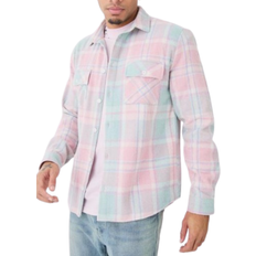 Men - Pink Outerwear boohooMAN Pastel Checked Overshirt - Blue