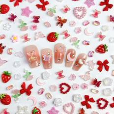 Nail Decoration & Nail Stickers on sale Shein Mixed Red BowknotTeddy Bear Nail Art Jewelry