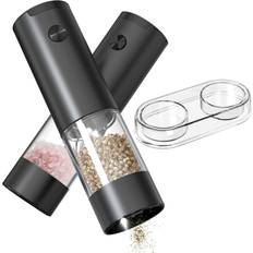 Circle Joy Electric And Grinder 95 White LED Light Adjustable Coarseness Pepper Mill, Salt Mill