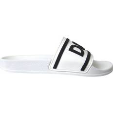 Dolce & Gabbana Slides Dolce & Gabbana Rubber Beachwear Sandals White/Black