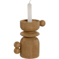 Kunstharpiks Lyslykter Home ESPRIT Brown Resin Wood 16 x 10 x 18 cm Candle Holder