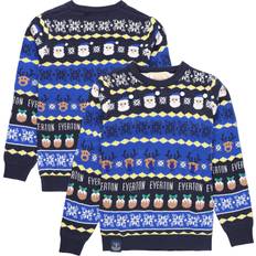 Bleu Pulls en Tricot Pull de Noël Everton Fairisle - Royal - Enfant