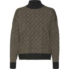 Jersey de punto - Plata Suéteres Vero Moda Pullover 'VMARIA' hellbeige schwarz