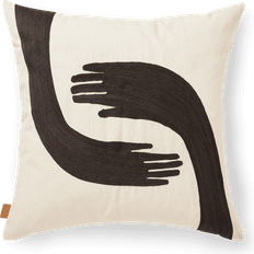 Økologiske Pudebetræk ferm LIVING Pose 50x50 cm Coffee-undyed Pudebetræk Brun, Hvid (50x50cm)