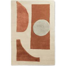 ferm LIVING Bloco Tufted Rug 120 x 180 cm Off-white Pink, Hvid