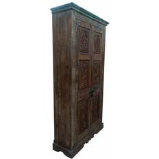 Alexandra House Living Cupboard Brown Recycled Wood 45 x 220 x 122 cm Storage Cabinet