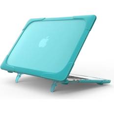 Tablet Cases Procase MacBook Air 13 Inch A2020-2018 A2337 M1 A2179 A1932 Heavy Duty Slim Hard Shell Protective Cover with Fold Kickstand - Lightblue