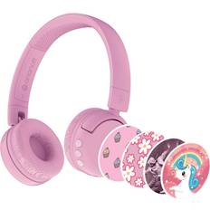 BuddyPhones POP Fun Foldable Bluetooth Wireless Kids with Microphone - Pink