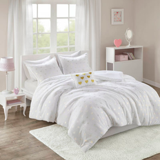 Mi Zone Jenna Metallic Printed Plush Comforter Set Twin/Twin XL Bedspread White, Gold, Purple (228.6x)