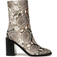 Faux Leather Ankle Boots Franco Sarto Stevie Mid Shaft - Grey Snake Print