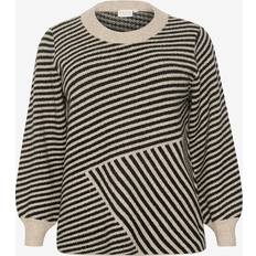 Naturfarvet - Striktrøjer Sweatere Kaffe Curve KCverina Pullover Natur Damer