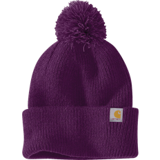 Purple Beanies Carhartt Women's Knit Pom Pom Cuffed Beanie - Eggplant