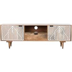 Retractable Drawers TV Benches Home ESPRIT Mango Wood Multicoloured TV Bench 160x55cm