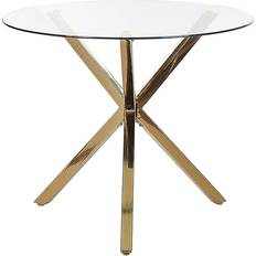 Oro Tavoli da pranzo Beliani Modern Savoni Round Gold Tavolo da pranzo 90cm