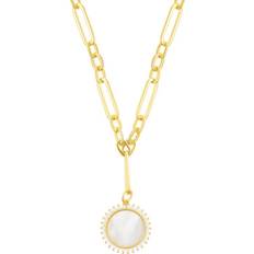 Adornia Halo Pendant Necklace - Gold/Mother of Pearl/Transparent